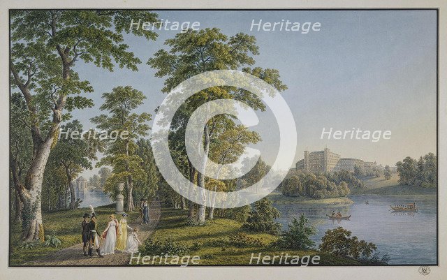 View of the Palace in Gatchina from the Park, 1753. Artist: Lory, Gabriel Ludwig, the Elder (1763-1840)