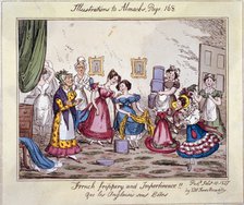 'French frippery and impertinence!! Que les Anglaises sont Betes', 1827. Artist: Edwin Flood