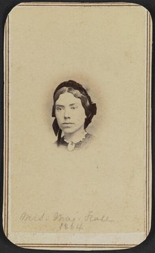 Carte-de-visite portrait of Mrs. Maj. Hall, 1864. Creator: Unknown.