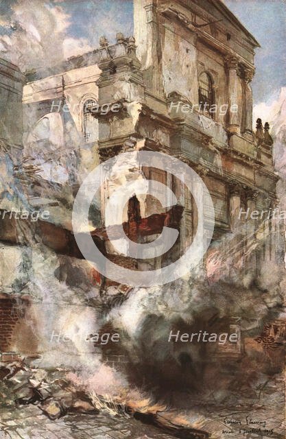 'Arras; Incendie de la Cathedrale d'Arras',1915 (1924). Creator: Francois Flameng.