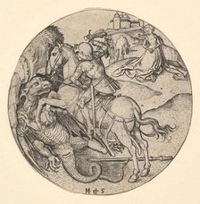 St. George Slaying the Dragon, ca. 1435-1491. Creator: Martin Schongauer.