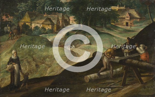 Landscape with Men Sawing Timber, 1570s.