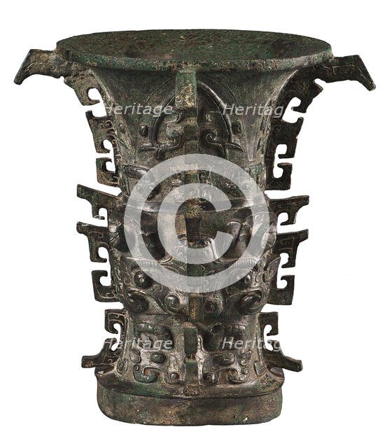 He Zun, Bronze Ritual Wine Vessel. Creator: The Oriental Applied Arts.