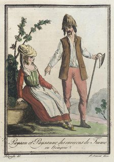 Costumes de Différents Pays, 'Paysan et Paysanne des Environs de Fiume en Hongrie', c1797. Creators: Jacques Grasset de Saint-Sauveur, LF Labrousse.