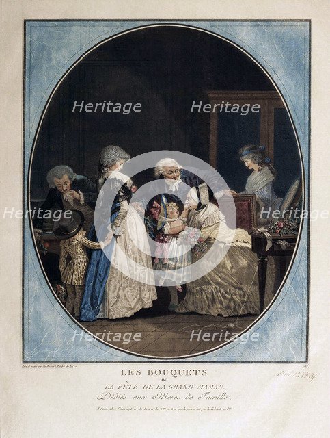 Congratulations on the Grandmother's Name-Day, 1788.  Creator: Debucourt, Philibert-Louis (1755-1832).