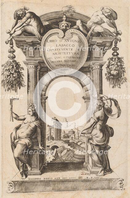 Libro Appartenente al Architettura [Title Page], 1568. Creator: Unknown.