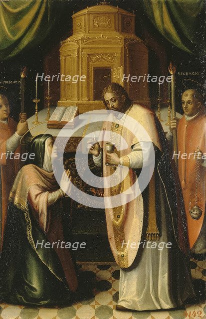 The Communion of the Virgin, Between 1586 and 1589. Artist: Barroso, Miguel (1538-1590)