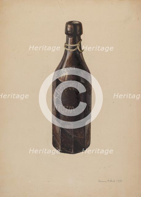 Weiss Beer Bottle, 1939. Creator: Herman O. Stroh.