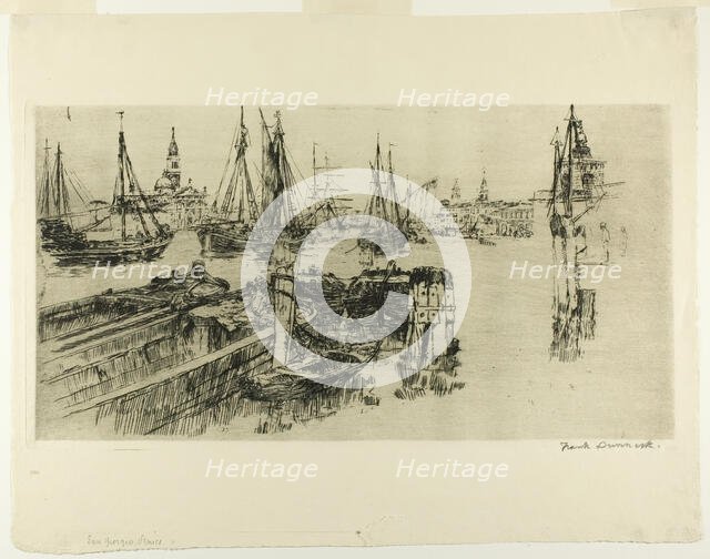 Shipping on the Giudeca (The Docks), 1883. Creator: Frank Duveneck.