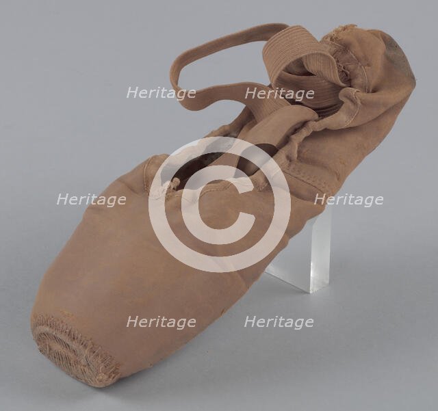 Toe shoe and tights worn by Alexandra Jacob of Dance Theatre of Harlem, 2013-2014. Creator: Unknown.