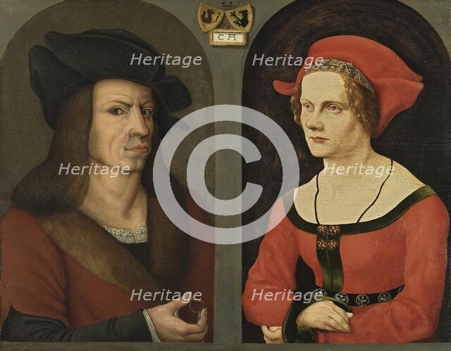 Nuptial Portrait of Coloman Helmschmid and his Wife Agnes Breu, 1500. Creator: Jorg Breu the Elder.