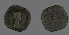 Sestertius (Coin) Portraying Empress Marcia Otacilia Severa, 244-249. Creator: Unknown.