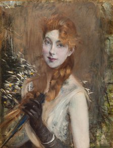 La treccia bionda, ca 1891. Creator: Boldini, Giovanni (1842-1931).