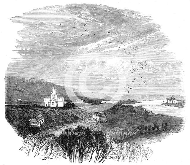 Views at the Seat of the War in New Zealand: village on the Waikato River, 1864. Creator: Unknown.