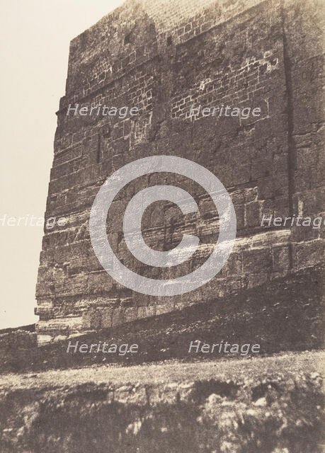 Jérusalem, Enceinte du Temple, Face Est de l'angle Sud-Est, 1854. Creator: Auguste Salzmann.