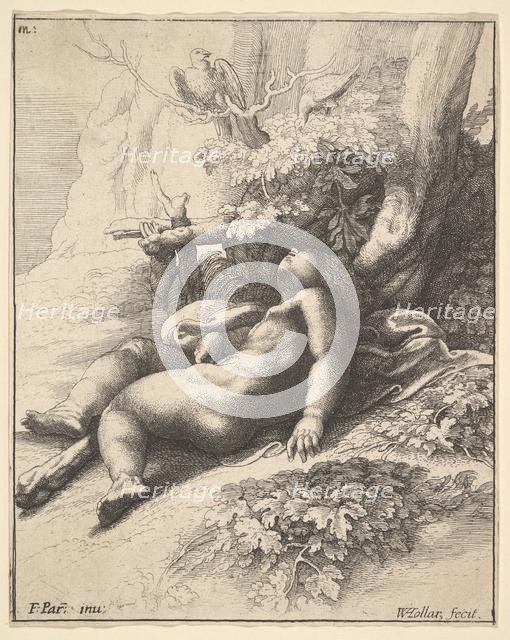 Infant Hercules asleep, 1625-77. Creator: Wenceslaus Hollar.