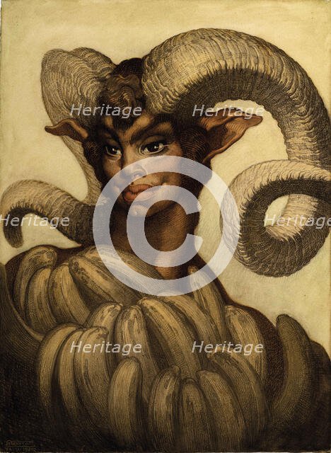 Satyr of the Valley of Hesperides, 1930. Creator: Néstor, (Néstor Martín-Fernández de la Torre) (1887-1938).