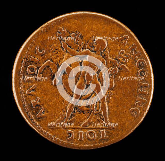 Mercury Taming Pegasus [reverse]. Creator: Giovanni da Cavino.