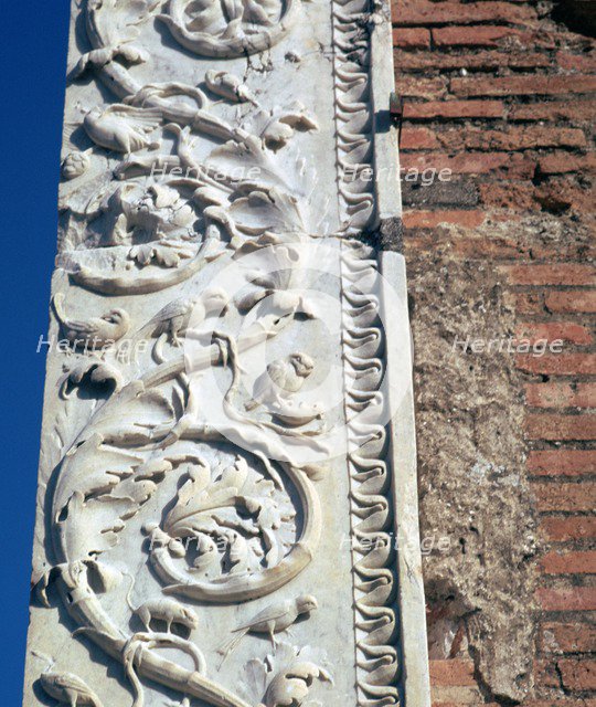 Detail of vine-scrolls on the building of Eumachia, Pompeii, 1st century Creator: Unknown.