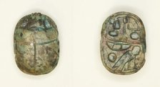 Scarab: Hieroglyphs, Egypt, New Kingdom-Late Period, Dynasties 18-26 (about 1550-525 BCE). Creator: Unknown.