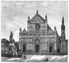 The church and piazza of Santa Croce Basilica, Florence, Italy, 1882. Artist: Unknown