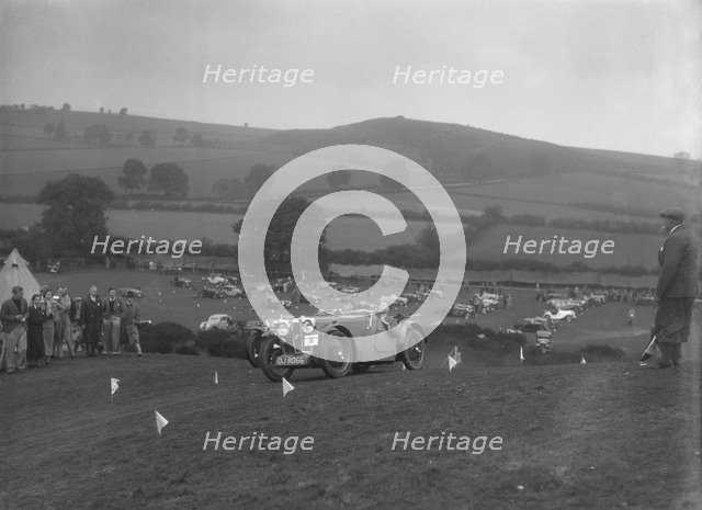 MG J2 competing in the MG Car Club Rushmere Hillclimb, Shropshire, 1935. Artist: Bill Brunell.