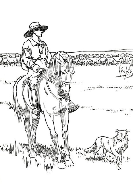 'A Sheep-Station in Australia', 1912. Artist: Charles Robinson.