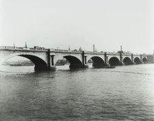 Old Waterloo Bridge and the South Bank, London, 1895. Artist: Unknown.