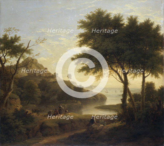 'Landscape near a coastal inlet', 1763. Artist: George Lambert.