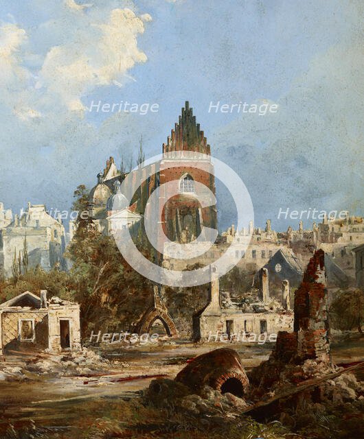 Dominican Church after the Fire of 1850. Creator: Adam Gorczynski.