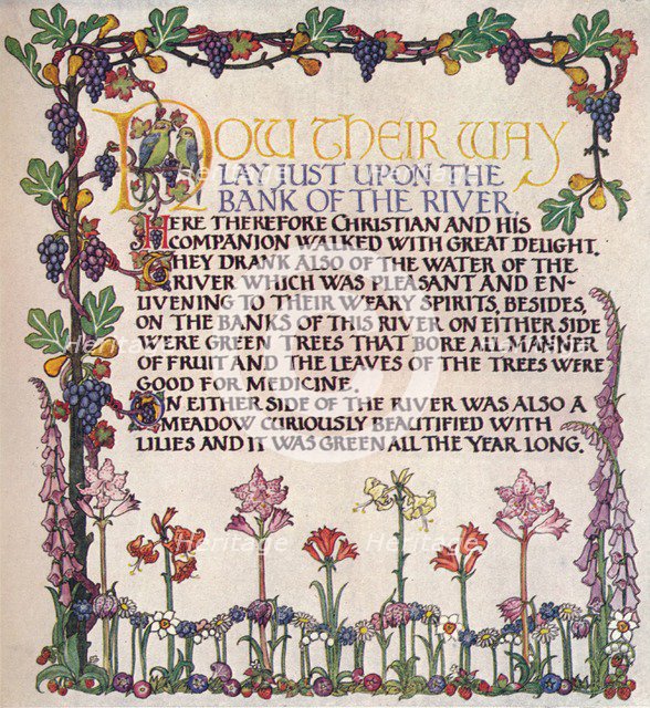 'Illuminated Text From The Pilgrim's progress', c1920. Artist: Marta Bowerley.