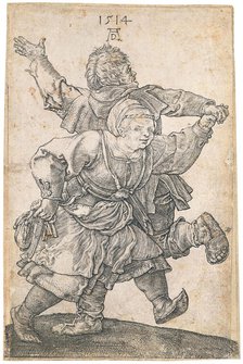 Dancing peasant couple, 1514. Creator: Dürer; Albrecht (1471-1528).