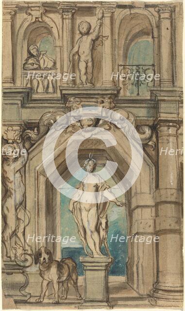 Design for a Wall Decoration [recto], 1640/1645. Creator: Jacob Jordaens.