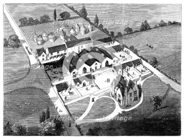 Farmhouse and steading for a Farm in Oxfordshire, belonging to the Duke of Marlborough, 1858. Creator: Unknown.