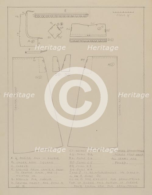 Shift: pattern, 1935/1942. Creator: Unknown.
