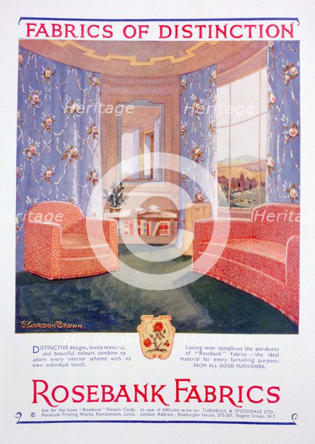 Advert for Rosebank Fabrics, 1935. Artist: Unknown