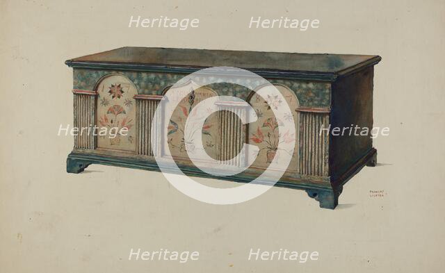 Pa. German Chest, c. 1936. Creator: Frances Lichten.
