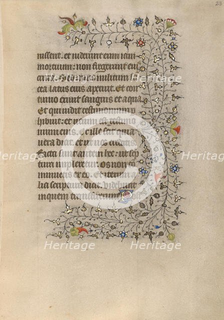 Decorated Text Page; Book of Hours, about 1420. Creator: Unknown.