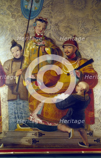 Chinese wall painting, Royal Pavilion, Brighton, East Sussex, early 19th century. Artist: Eric de Maré