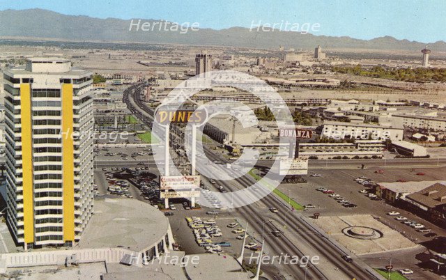 The Dunes Hotel and the Strip, Las Vegas, Nevada, USA, 1967. Artist: Unknown
