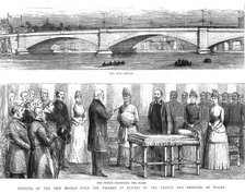'The Opening of the new bridge over the Thames at Putney by the Prince and Princess of Wales', 1886. Creator: Unknown.
