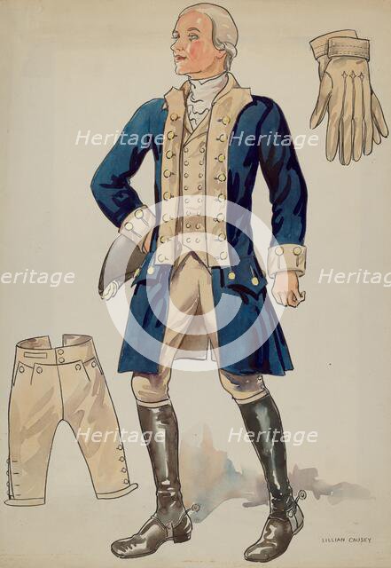 Man's Uniforms, c. 1936. Creator: Lillian Causey.