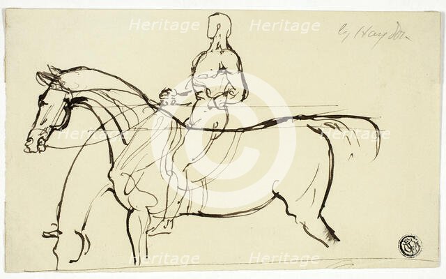 Sketch of Horse and Rider, n.d. Creator: Benjamin Robert Haydon.