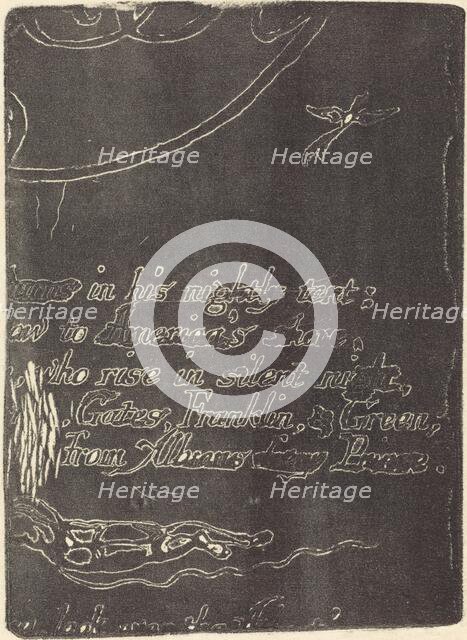 Restrike from fragment of cancelled plate for "A Prophecy", 1793. Creator: William Blake.