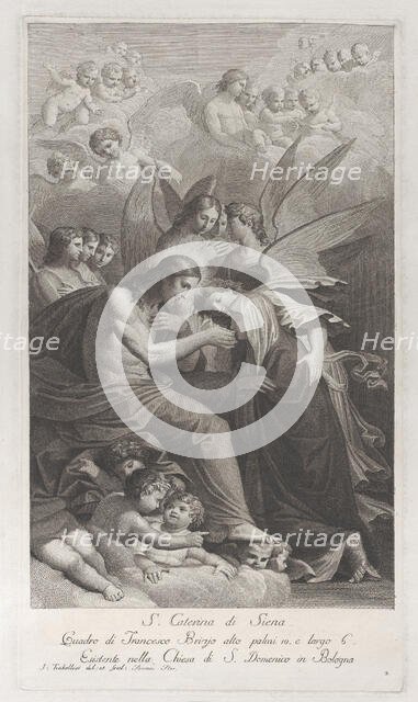 Christ giving the Sacred Host to the kneeling Saint Catherine of Siena..., 1750-1812. Creator: Giuliano Traballesi.