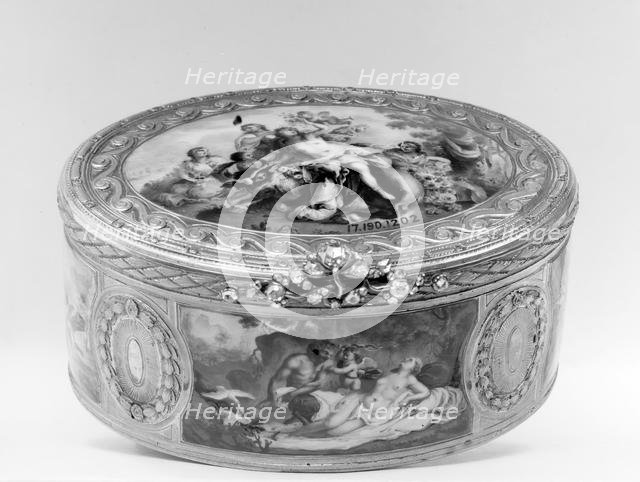 Snuffbox with mythological scenes, 18th century. Creator: Unknown.