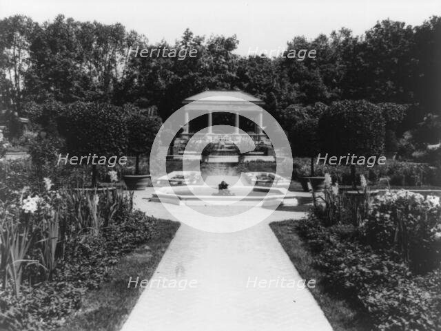 Massachusetts. Beverly Cove. Formal gardens of Miss Abbey Hunt-Evans, between 1920 and 1940. Creator: Frances Benjamin Johnston.