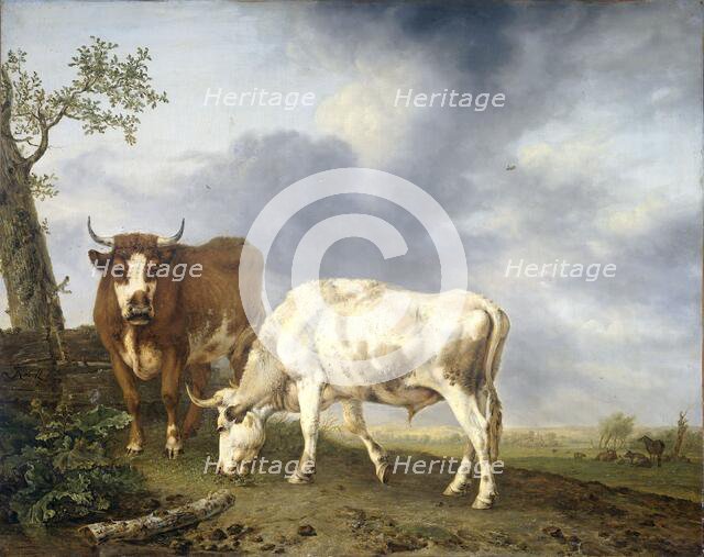 Oxen in the Meadow, 1806. Creator: Jan Kobell II.