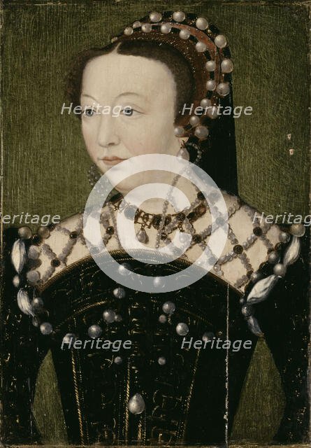 Portrait of Catherine de' Medici (1519-1589), ca. 1575. Creator: Clouet, François, (School)  .