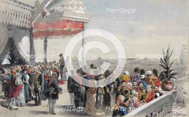 Public festivities following the coronation of Emperor Alexander III on Khodynka Field, 1883. Artist: Makovsky, Vladimir Yegorovich (1846-1920)